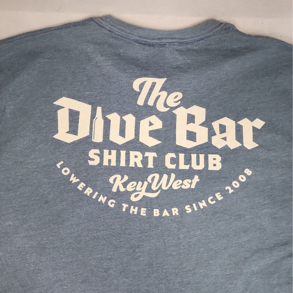Dive Bar Shirt Club Lg Lightweight Blue Tshirt Key West Florida Headquarters